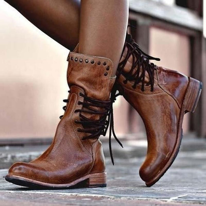 Lisa™ - Leather Lace-Up Boots