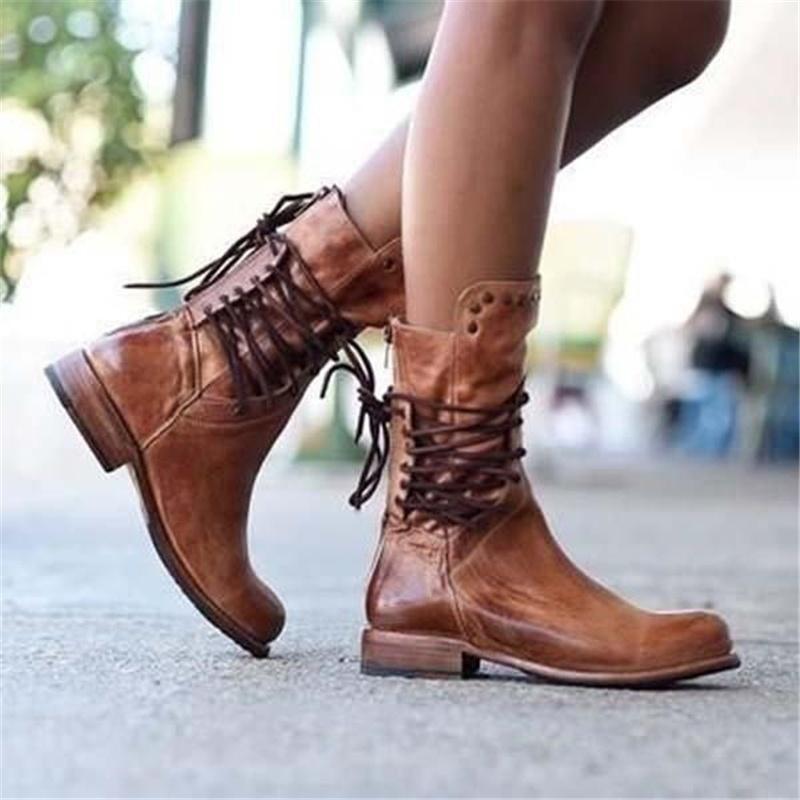 Lisa™ - Leather Lace-Up Boots