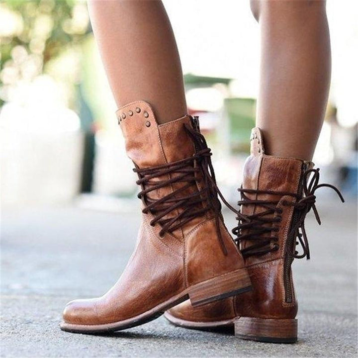 Lisa™ - Leather Lace-Up Boots