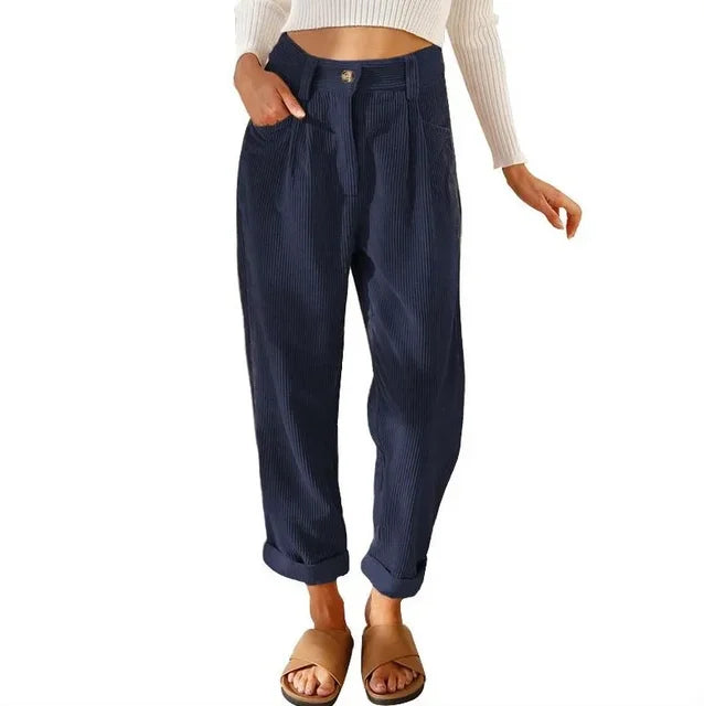 Ella™ Retro High-Waisted Corduroy Pants