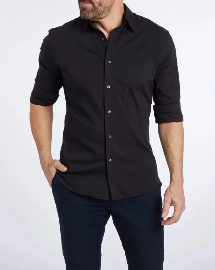 Victor - Wrinkle Free Shirt with Zipper