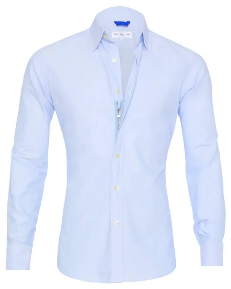 Victor - Wrinkle Free Shirt with Zipper