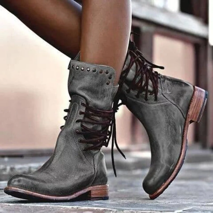 Lisa™ - Leather Lace-Up Boots