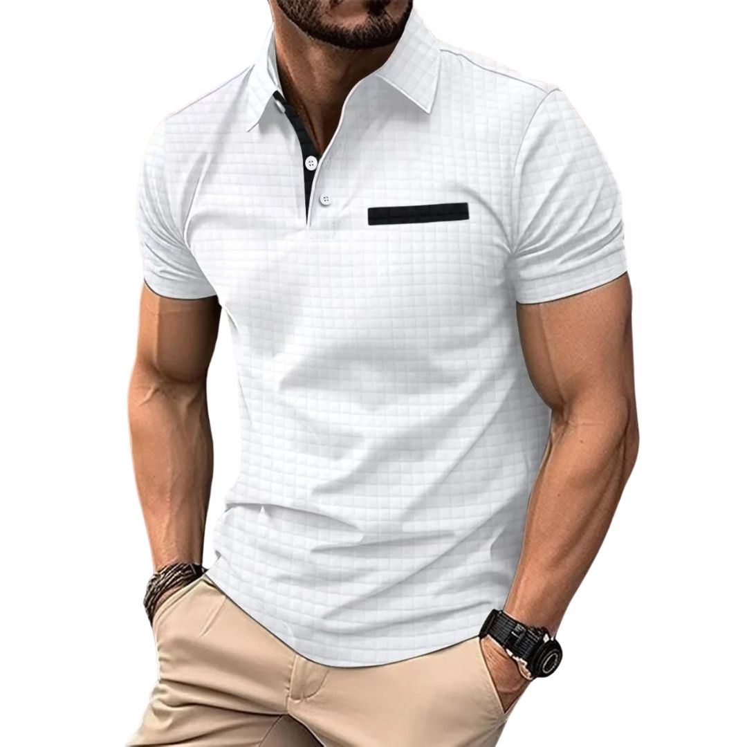 Oscar™ Polo Shirt with Jacquard Check Pattern