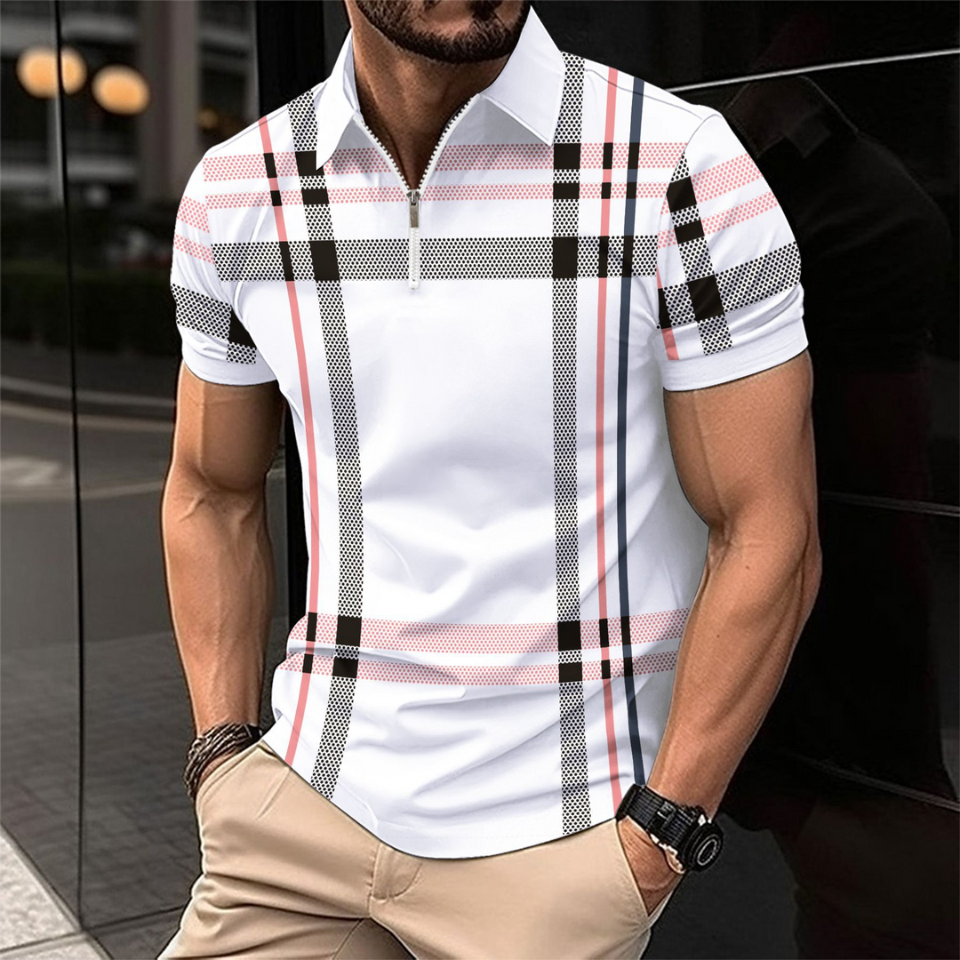 Quillon | Elegant men's polo in check pattern