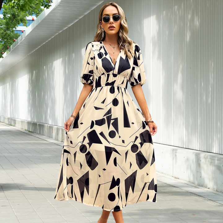 Gabriella | Timeless Midi Dress With Puff Sleeves