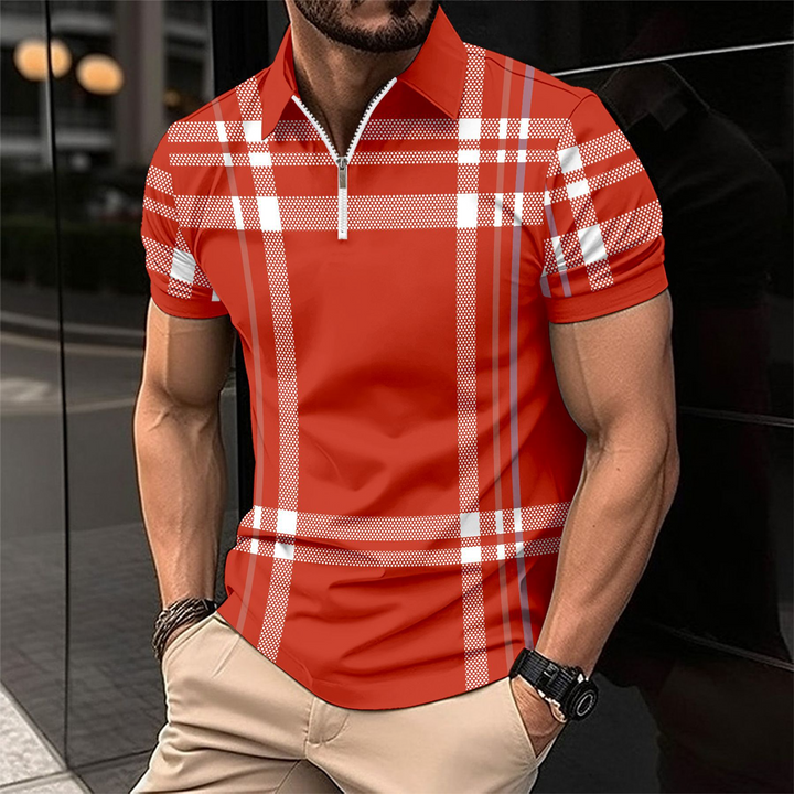 Quillon | Elegant men's polo in check pattern