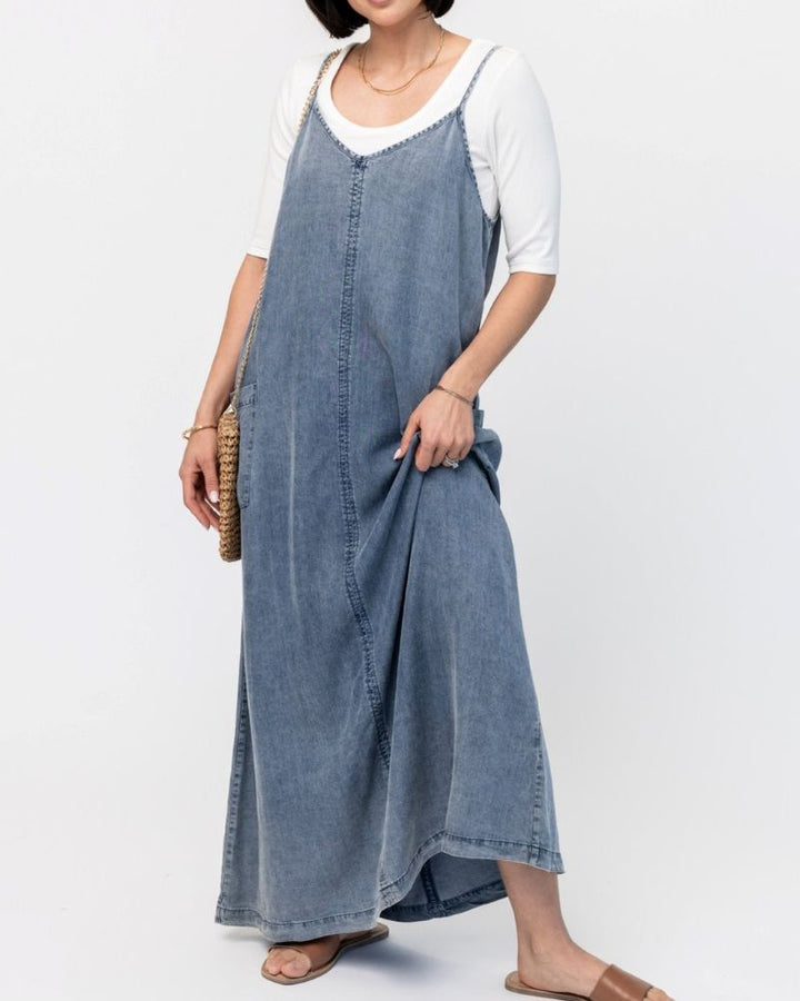 Mireille - Denim Jumper Maxi Dress