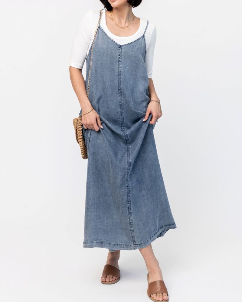 Mireille - Denim Jumper Maxi Dress