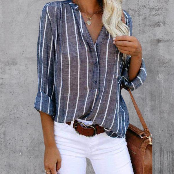 Sabine | Striped V-Neck Blouse