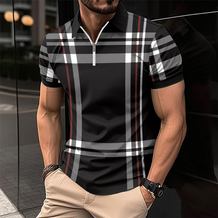 Quillon | Elegant men's polo in check pattern