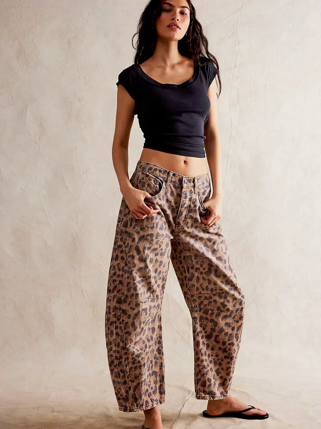 Anastasia Leopard Print Barrel Jeans