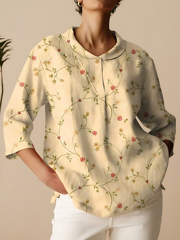 Aria | Vintage Floral Art Shirt