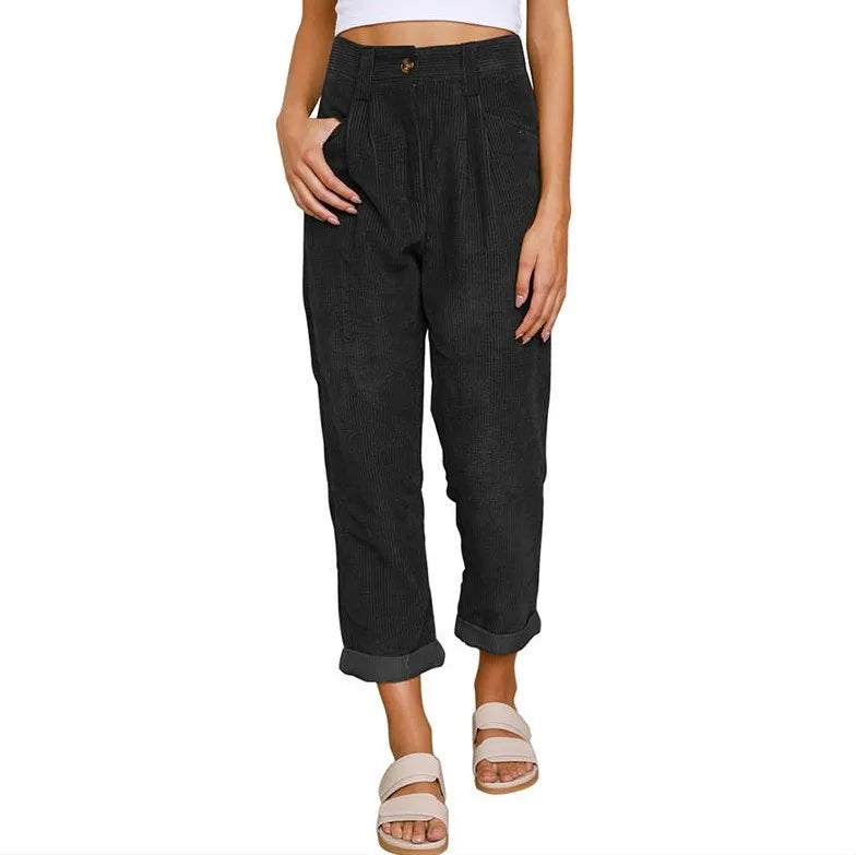 Ella™ Retro High-Waisted Corduroy Pants