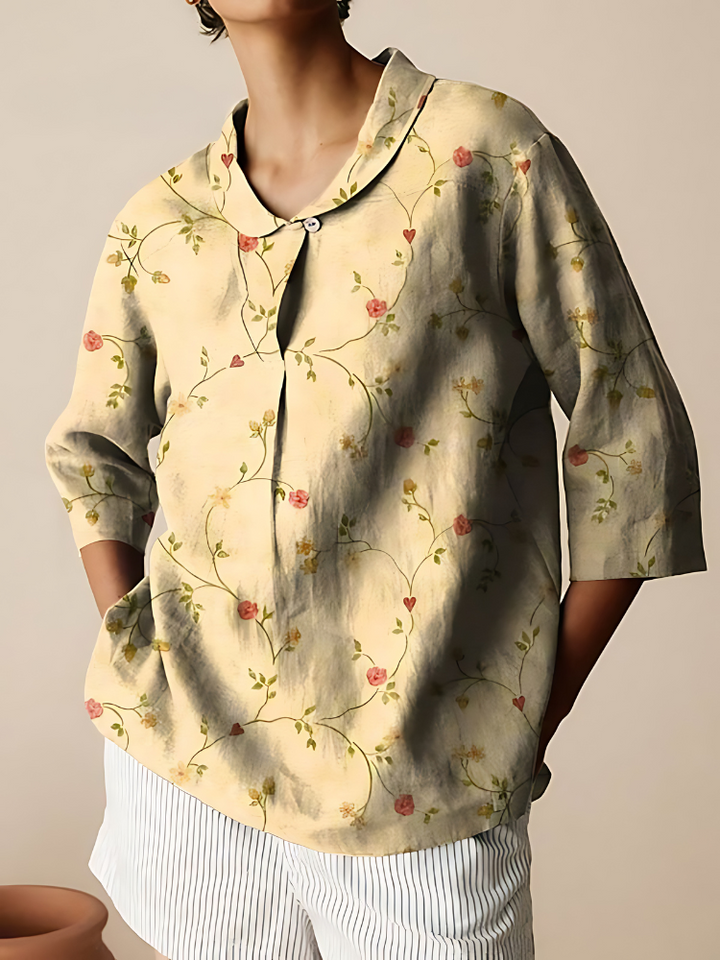 Aria | Vintage Floral Art Shirt