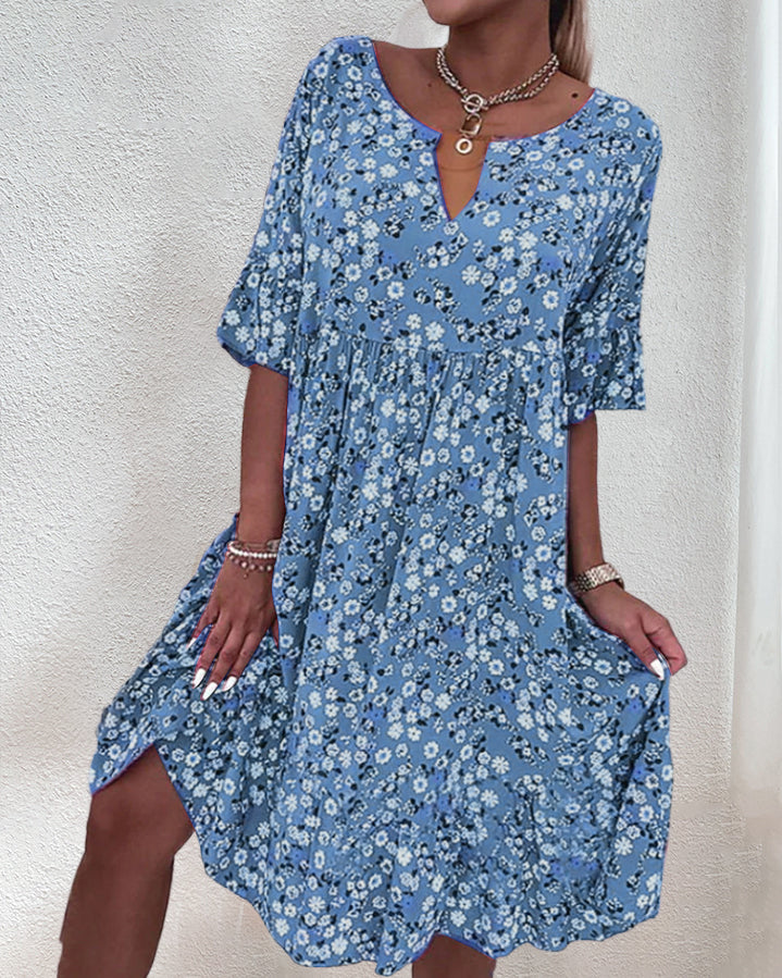 Lucy™ - Half-sleeve Dress in Floral Print