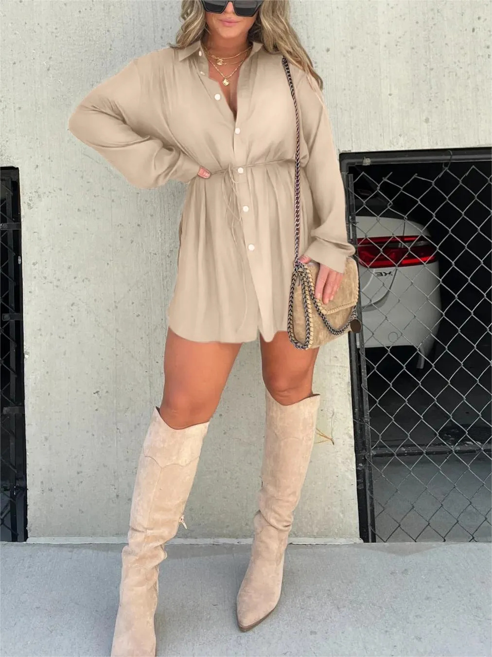 Maelle | TRENDY SATIN ROMPER DRESS