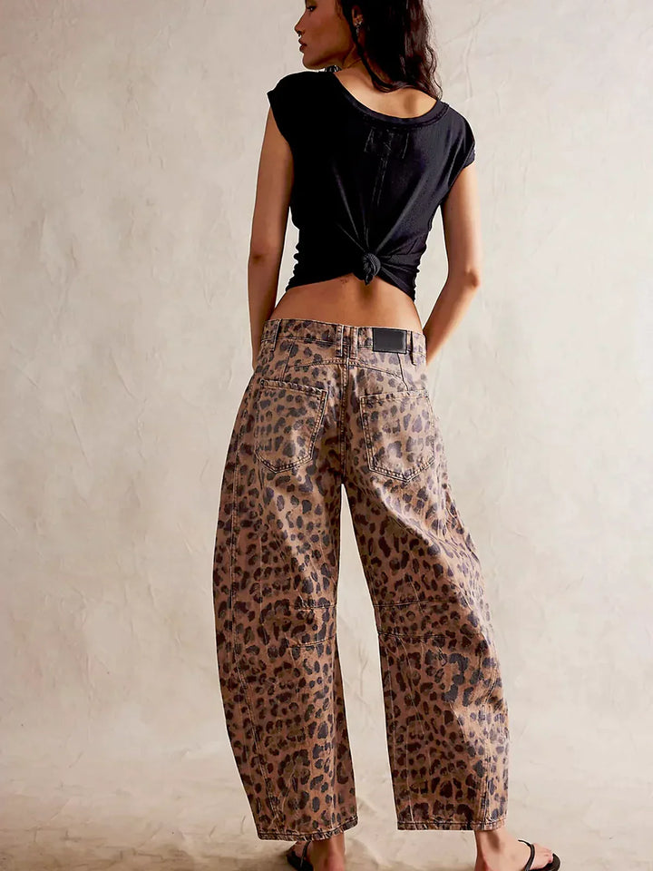 Anastasia Leopard Print Barrel Jeans