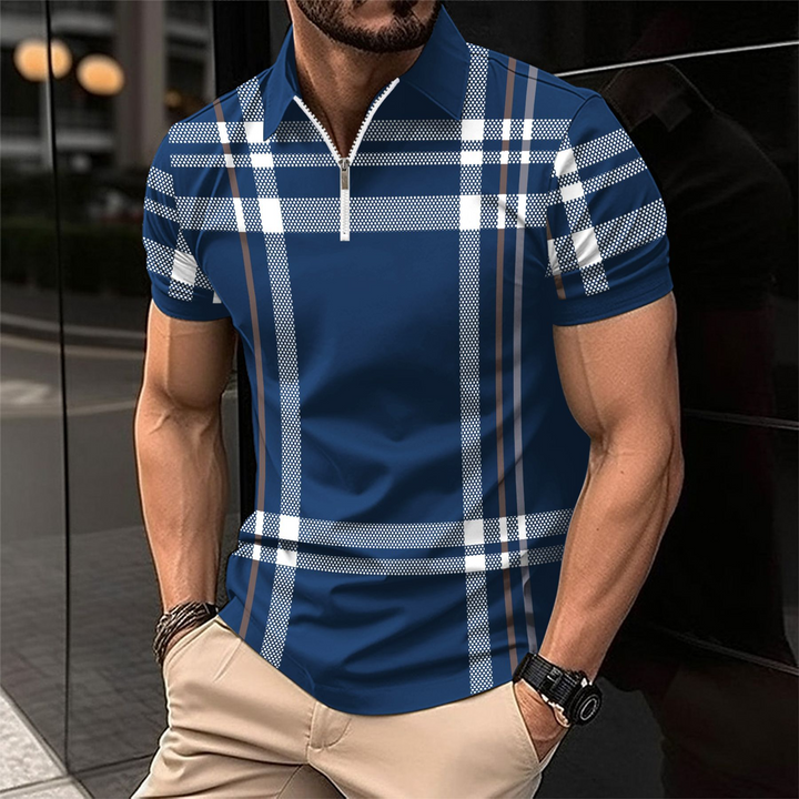 Quillon | Elegant men's polo in check pattern