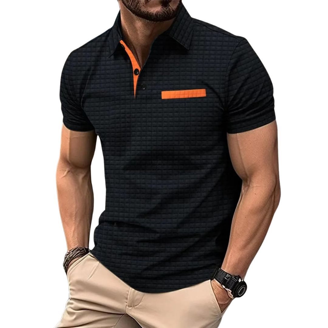 Oscar™ Polo Shirt with Jacquard Check Pattern