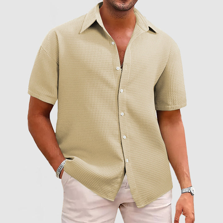 Garrick | Elegant & Comfortable Men's Shirt in Waffle Knit Pattern