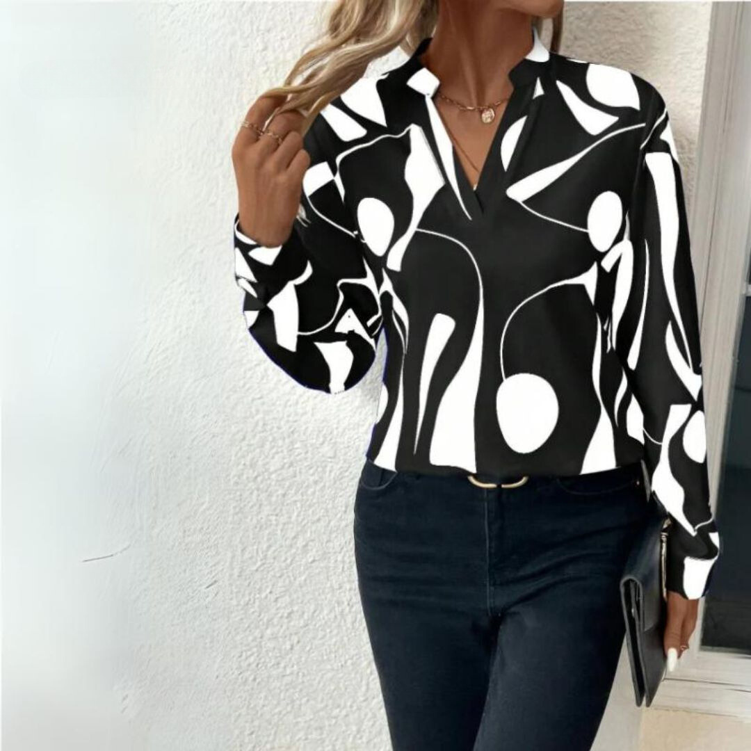 Ashwood Melbourne | Luisa Elegant Abstract Print Shirt