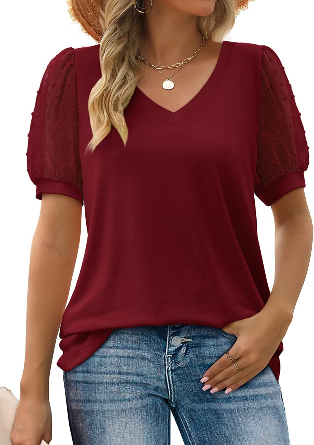 Fiona Elegant Top With V-neck