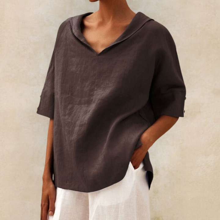 Lily - Women's V-Neck Casual Linen Shirt