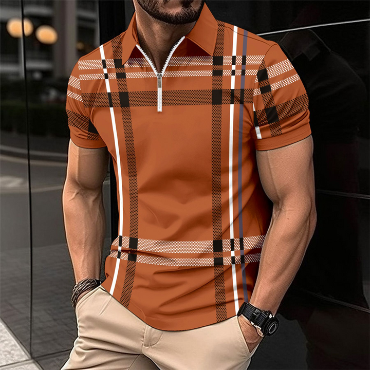 Quillon | Elegant men's polo in check pattern