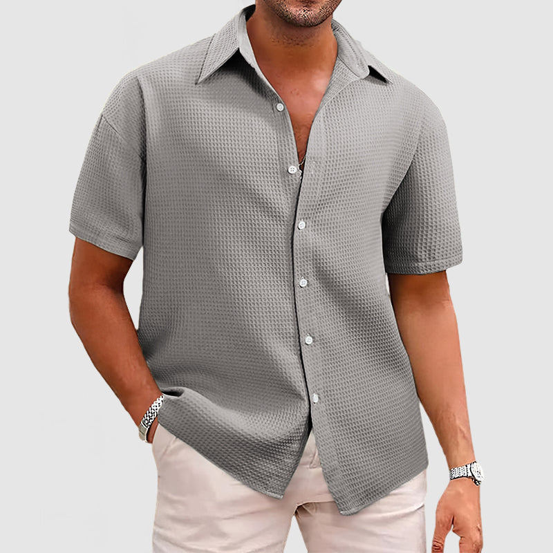 Garrick | Elegant & Comfortable Men's Shirt in Waffle Knit Pattern