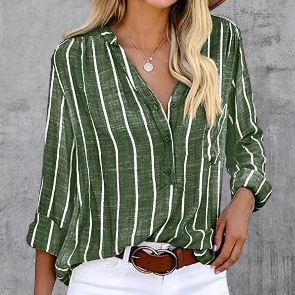 Sabine | Striped V-Neck Blouse