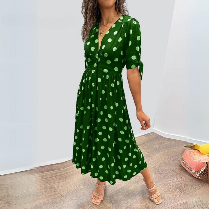 Naomi | Indy Dress with v-Neckline and Dots