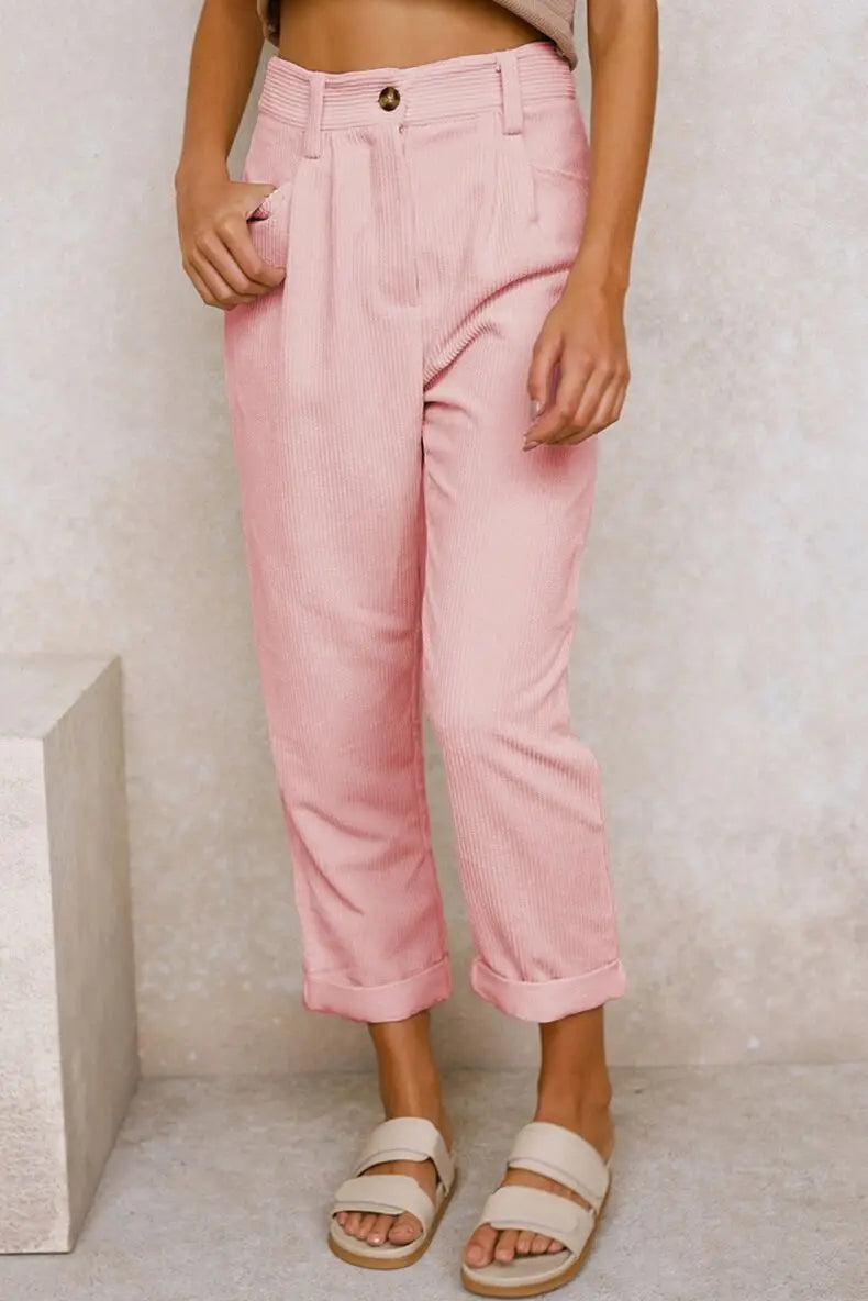 Ella™ Retro High-Waisted Corduroy Pants