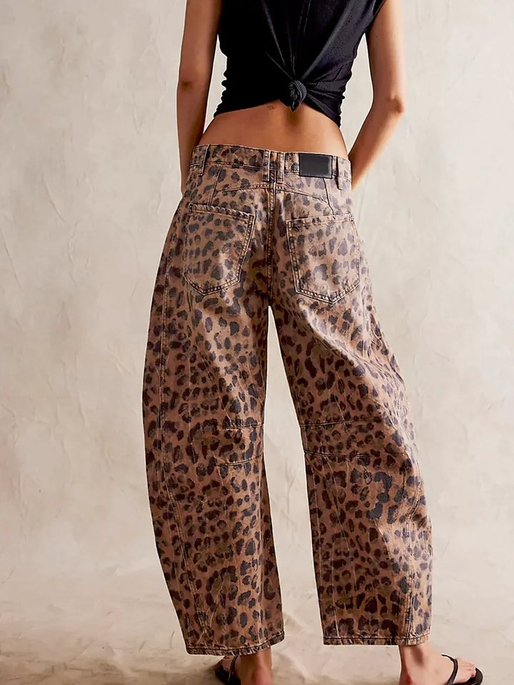 Anastasia Leopard Print Barrel Jeans