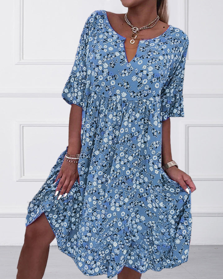 Lucy™ - Half-sleeve Dress in Floral Print