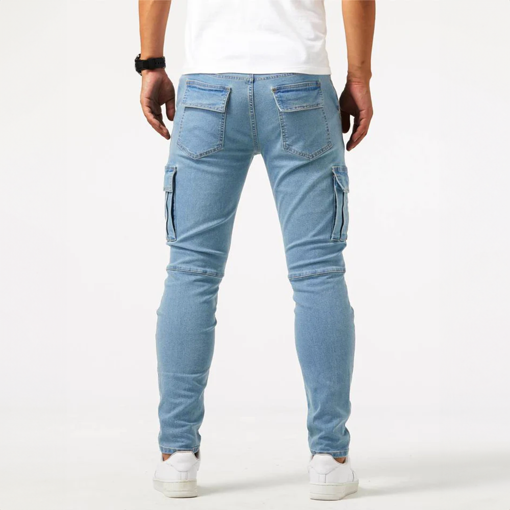 Larry Men's Ultra Stretch Cargo Slim Fit Jeans