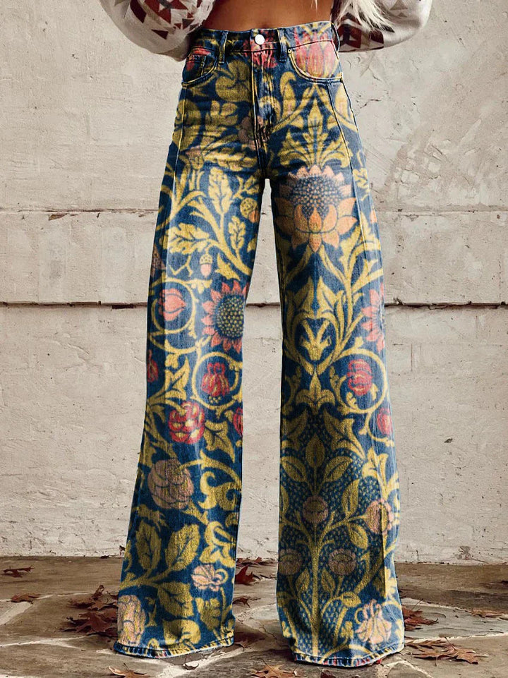 Joanna - Floral Bootcut Trousers