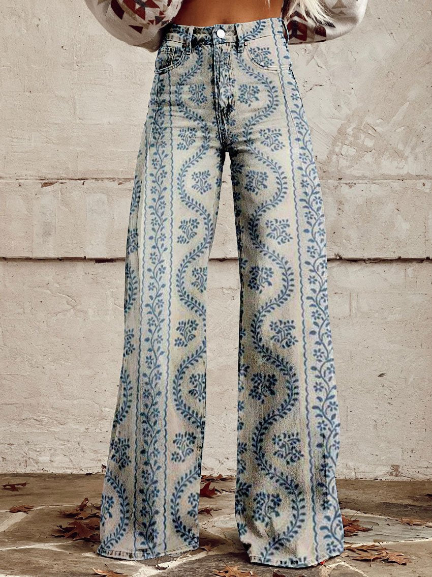 Joanna - Floral Bootcut Trousers