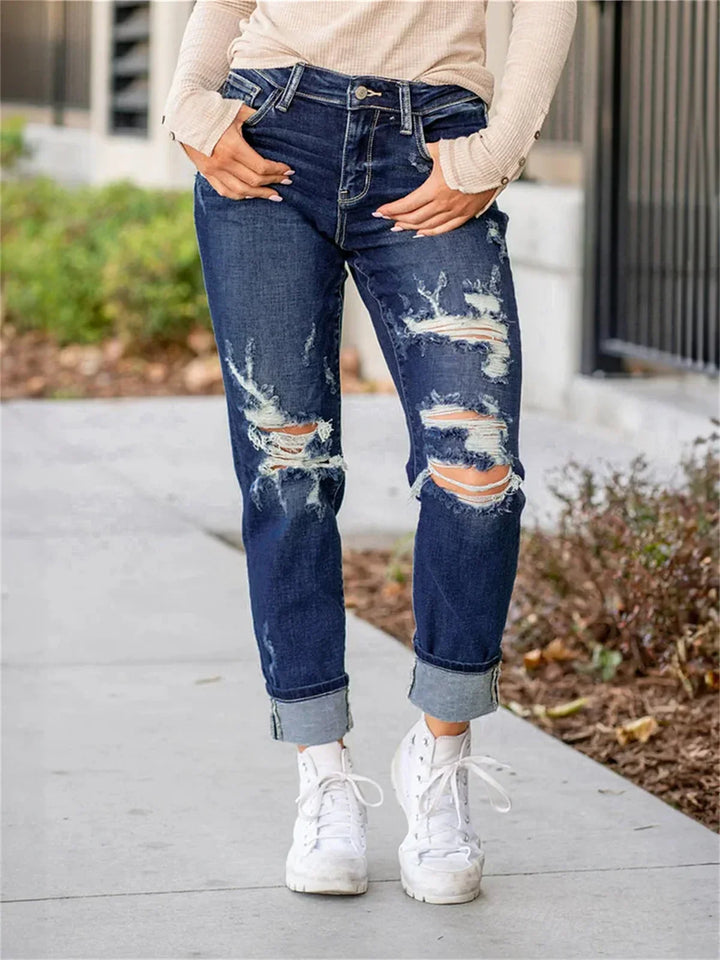 Freya™ - Sculpting Distressed Boyfriend Jeans