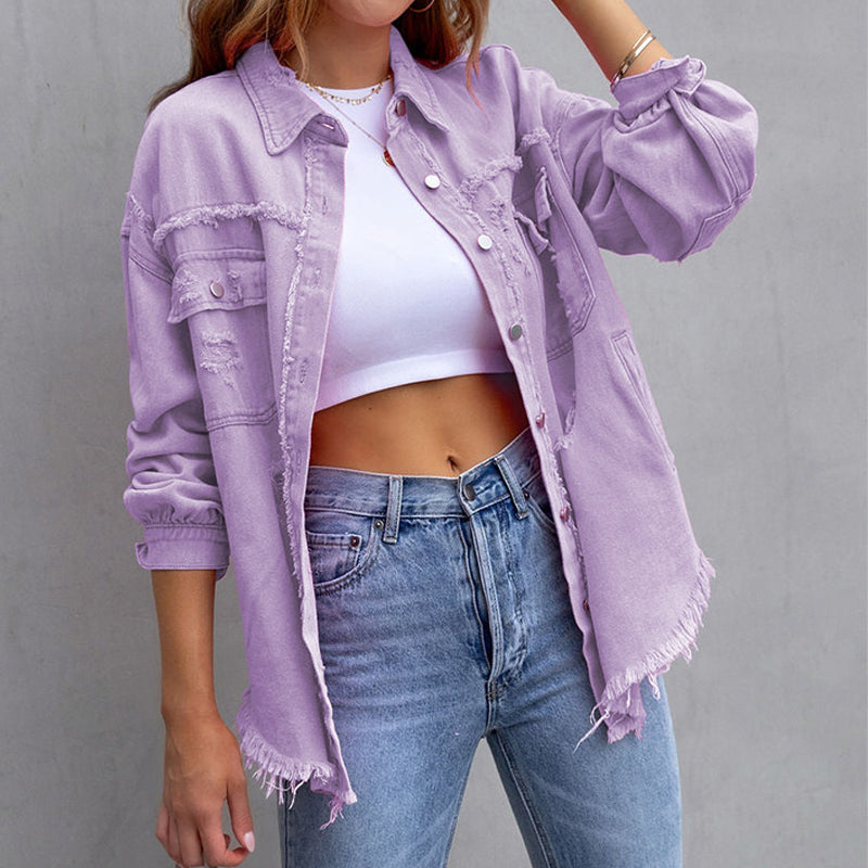 Ava™ - Ripped Denim Jacket