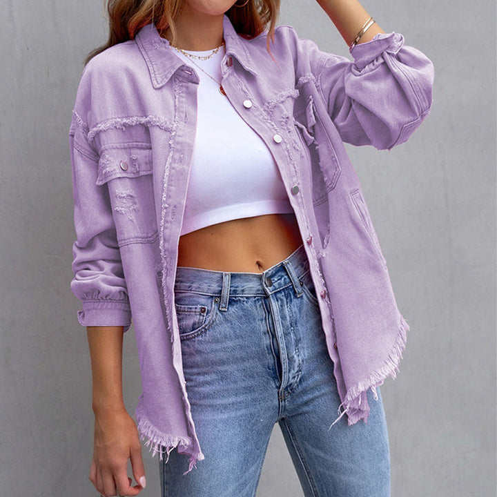 Ava™ - Ripped Denim Jacket