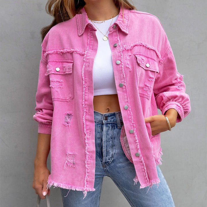 Ava™ - Ripped Denim Jacket