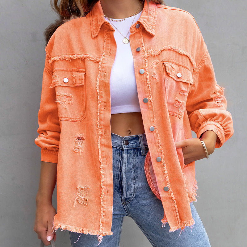 Ava™ - Ripped Denim Jacket