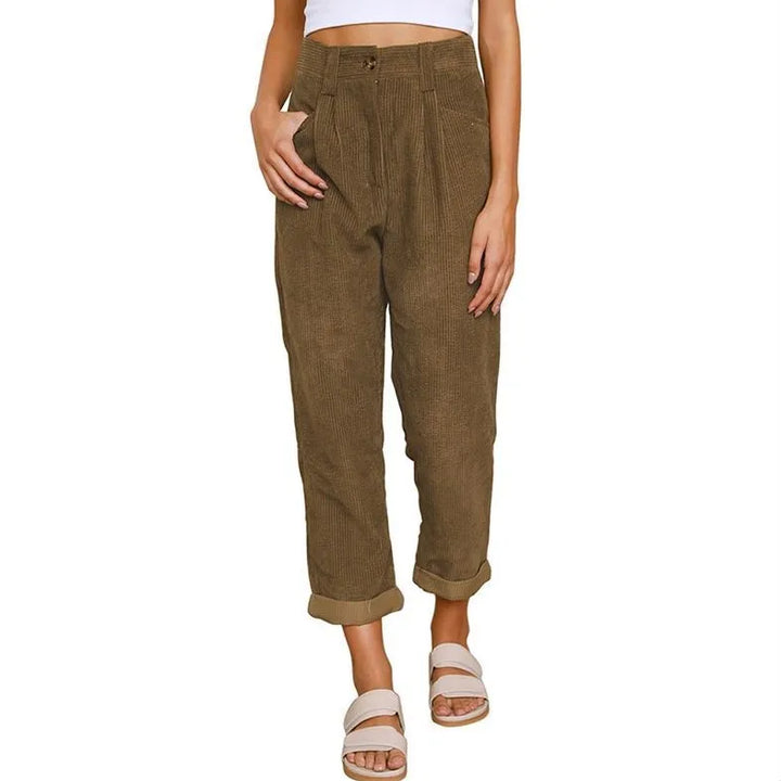 Ella™ Retro High-Waisted Corduroy Pants