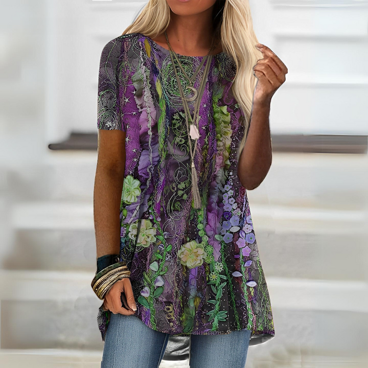 Daisy™ | Elegant Floral Multicolour Women's Shirt