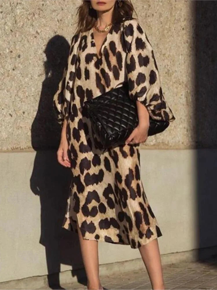 Harper | Leopard Midi Dress