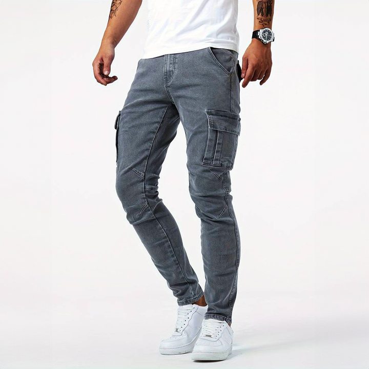 Larry Men's Ultra Stretch Cargo Slim Fit Jeans