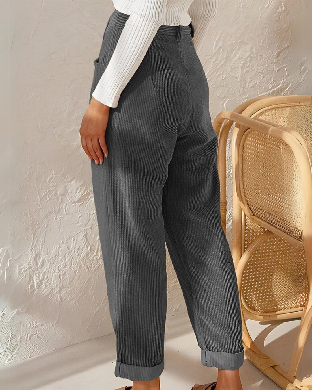 Ella™ Retro High-Waisted Corduroy Pants