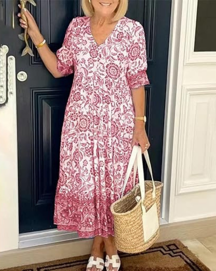 Stacey - V-Neck Bohemian Dress