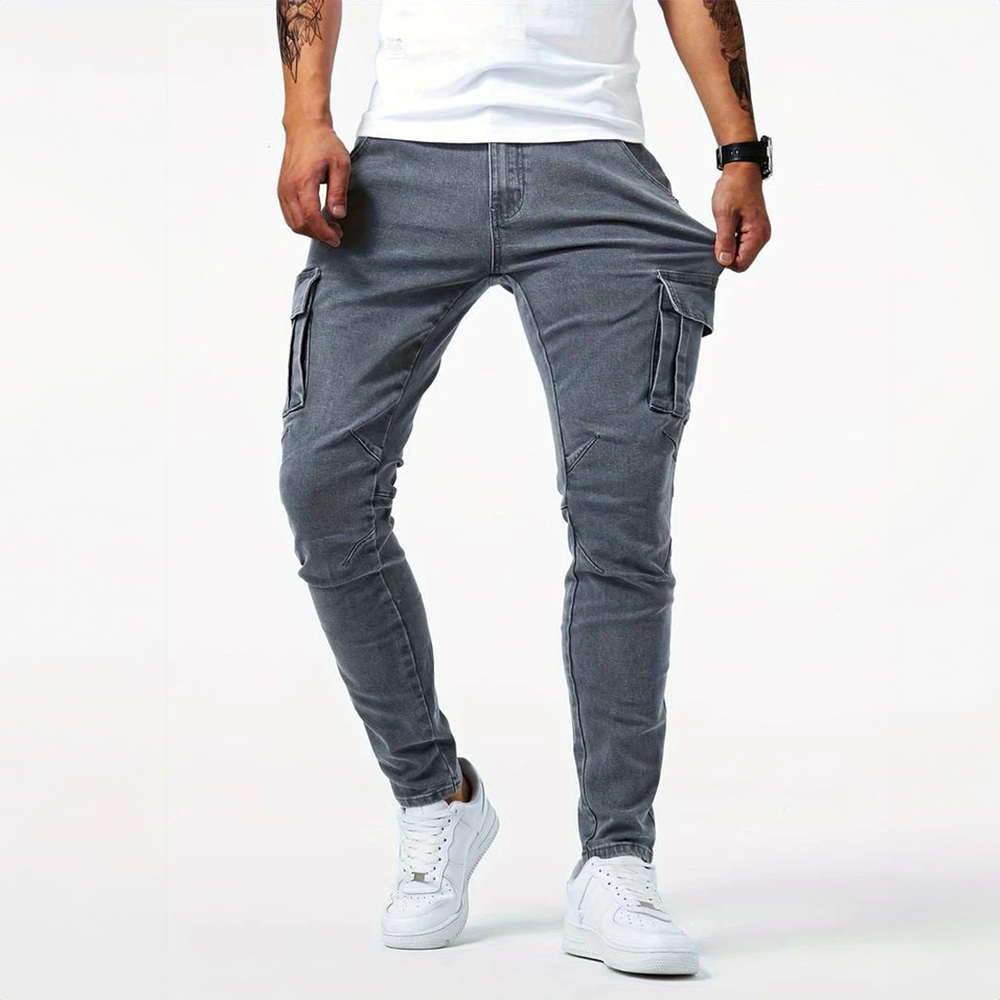 Larry Men's Ultra Stretch Cargo Slim Fit Jeans